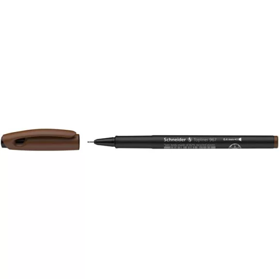 Tűfilc, 0,4 mm, SCHNEIDER "Topliner 967", barna