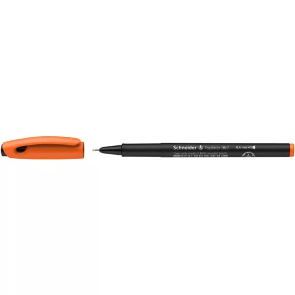 Tűfilc, 0,4 mm, SCHNEIDER "Topliner 967", narancssárga