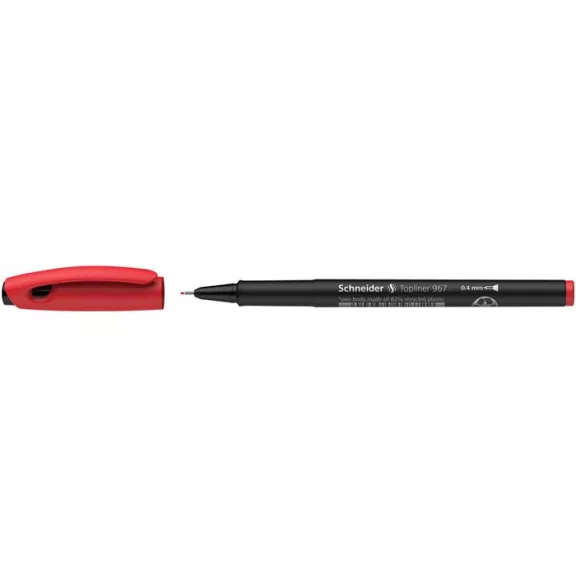 Tűfilc, 0,4 mm, SCHNEIDER "Topliner 967", piros