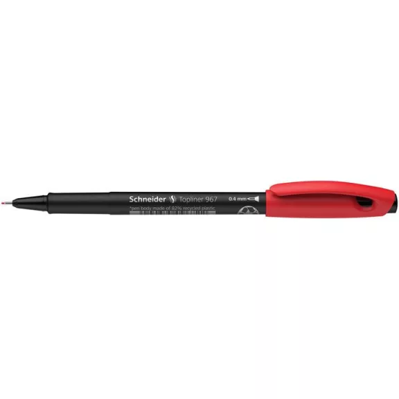 Tűfilc, 0,4 mm, SCHNEIDER "Topliner 967", piros