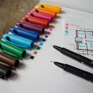   Tűfilc készlet, 0,4 mm, SCHNEIDER "Topliner 967", 6 különböző szín