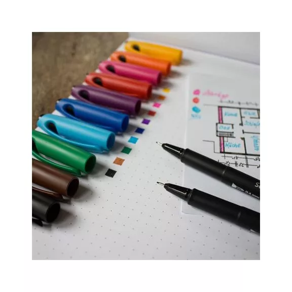 Tűfilc készlet, 0,4 mm, SCHNEIDER "Topliner 967", 6 különböző szín