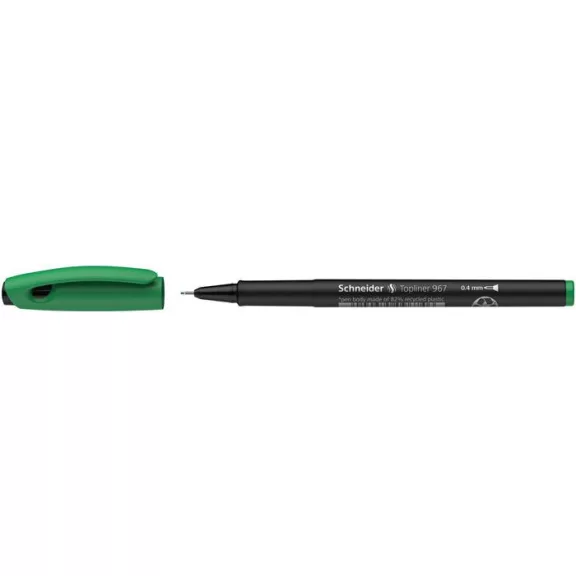 Tűfilc, 0,4 mm, SCHNEIDER "Topliner 967", zöld