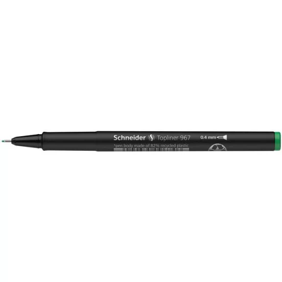 Tűfilc, 0,4 mm, SCHNEIDER "Topliner 967", zöld