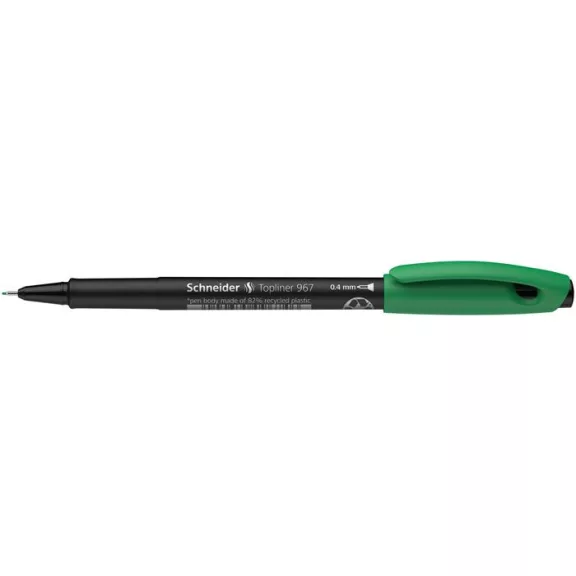 Tűfilc, 0,4 mm, SCHNEIDER "Topliner 967", zöld
