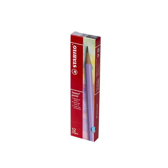 Grafitceruza radírral, HB, hatszögletű, STABILO "Swano Pastel", kék