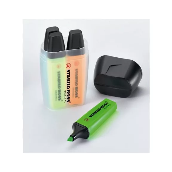 Szövegkiemelő készlet, 2-5 mm, STABILO "Boss Big Box", 4 különböző szín