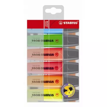   Szövegkiemelő készlet, 2-5 mm, STABILO "BOSS original", 6 különböző szín