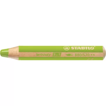   Színes ceruza, kerek, vastag, STABILO "Woody 3 in 1", világoszöld