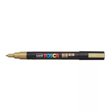 Dekormarker, 0,9-1,3 mm, UNI "Posca PC-3M", arany