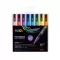 Dekormarker készlet, 0,9-1,3 mm, UNI "Posca PC-3ML", 8 különböző csillogó szín