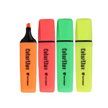   Szövegkiemelő készlet, 1-5 mm, VICTORIA OFFICE, "ColorLine", 4 különböző szín