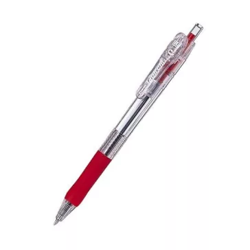   Golyóstoll, 0,21 mm, nyomógombos, ZEBRA "Tapli Clip ECO", piros