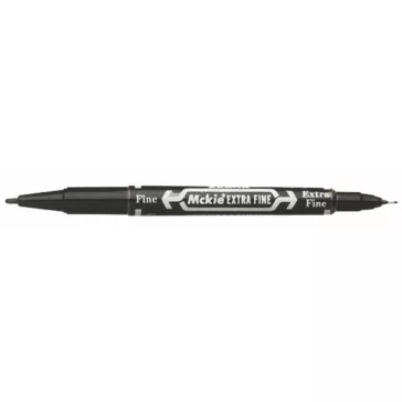   Alkoholos marker, 0,5/1,0 mm, kétvégű, ZEBRA "Mckie Extra Fine", fekete