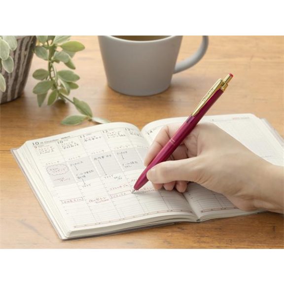 Zseléstoll, 0,33 mm, nyomógombos, padlizsánlila tolltest, ZEBRA "Sarasa Grand", kék