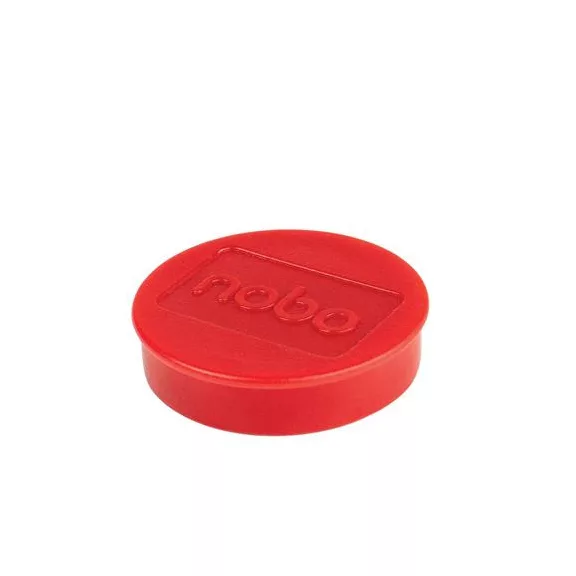 Korong mágnes, fehértáblához, 38 mm, 4 db, NOBO, piros