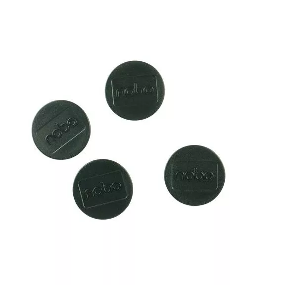 Korong mágnes, fehértáblához, 38 mm, 4 db, NOBO, fekete