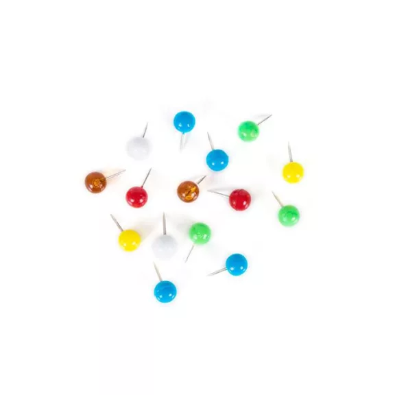 Térképtű, gömbfejű, 200 db, vegyes színű
