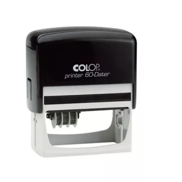   Colop Dátum+szöveg bélyegző Printer 60 Dátum K fekete ház 37x76 mm