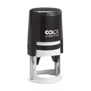   Colop Szövegbélyegző Printer R 40 fekete ház kék párnával kör lenyomattal 40 mm