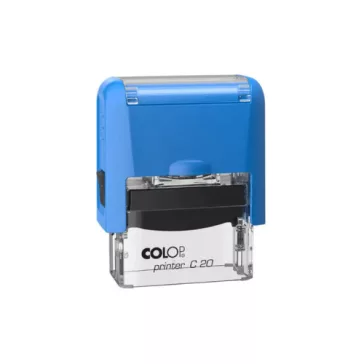  Colop Szövegbélyegző Printer C20 kék átlátszó ház kék párnával 14x38 mm