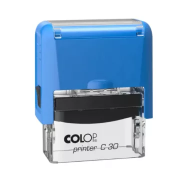   Colop Szövegbélyegző Printer C30 kék átlátszó ház kék párnával 18x47 mm