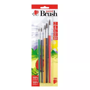   Ecsetkészlet Ico póniszőr fanyelű 5 db-os klt. 2/4/6/8/10 festett