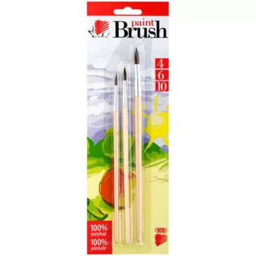   Ecsetkészlet Ico póniszőr fanyelű 3 db-os klt. 4/6/10 natúr