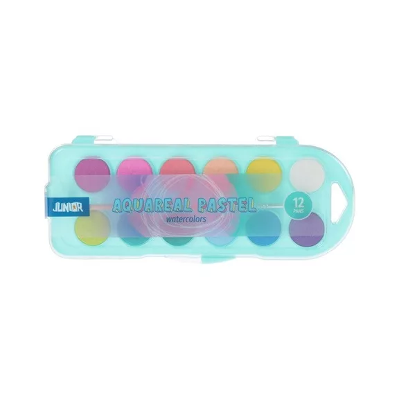 Vízfesték Junior AquaReal pasztell, 12 darabos