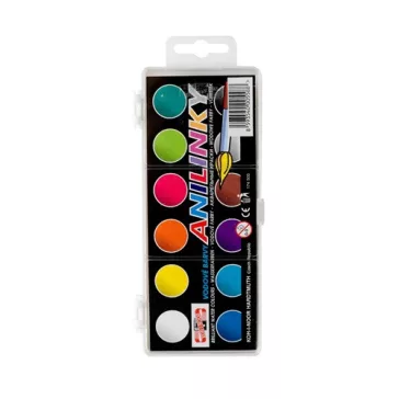   Vízfesték Koh-i-noor 22,5 mm 12 db-os klt. Brillant/Anilin 174503