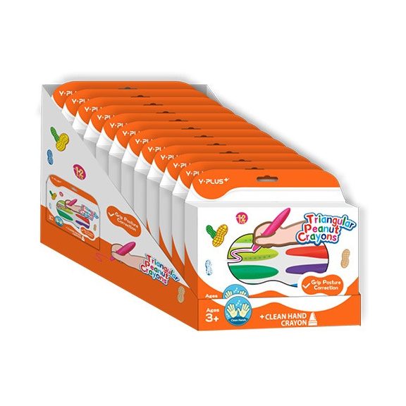 Zsírkréta Y-Plus+ Peanut háromszög alakú 12 db-os klt.