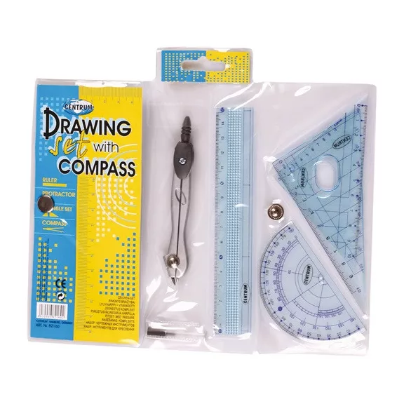 Vonalzó Centrum 3 db-os klt. + körző