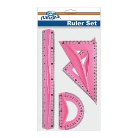   Vonalzókészlet Centrum hajlékony 30 cm, 2 db háromszög, szögmérős- 3 féle