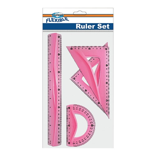 Vonalzókészlet Centrum hajlékony 30 cm, 2 db háromszög, szögmérős- 3 féle