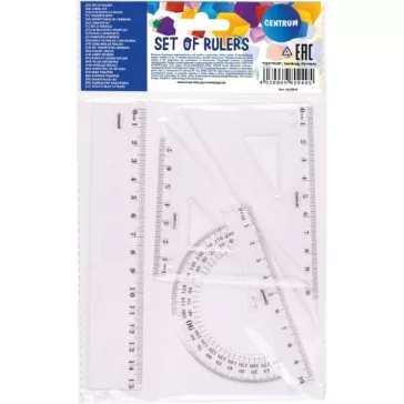 Vonalzó Centrum 4 db-os klt. 20 cm-es vonalzóval