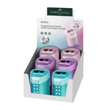   Hegyező Faber-Castell RollOn Sparkle 2 lyukú tartályos műanyag lányos színek