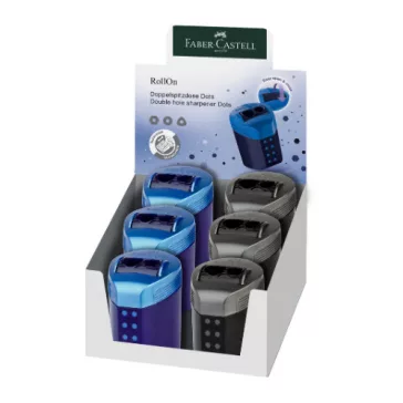   Hegyező Faber-Castell RollOn pöttyös 2 lyukú tartályos műanyag fiús színek