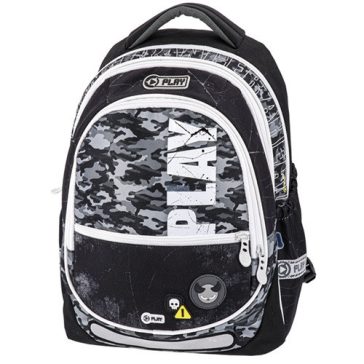   Hátitáska anatómiai Play Maxx fiús katonai mintás fekete/fehér