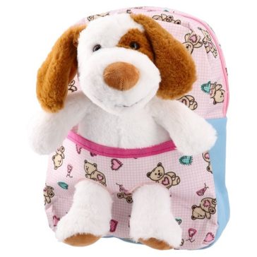 Hátitáska Sazio plüss kutyás pink