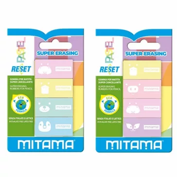 Radír Mitama PASTEL színes 6 db-os klt.