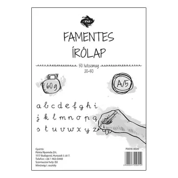 Írólap famentes pd A/5 20-50 borítékos