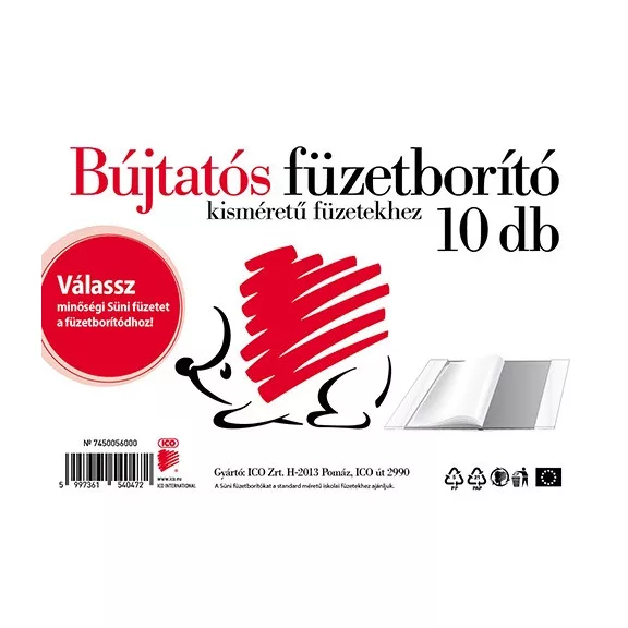 Füzetborító Ico Süni A/5 (bújtatós) 10 db/csomag