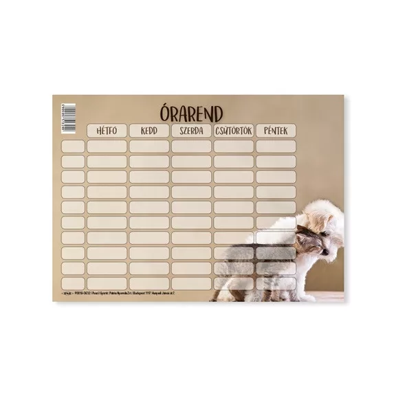 Órarend pd 165x117 mm Monsters 2026 Órarend pd 165x117 mm Monsters 2026