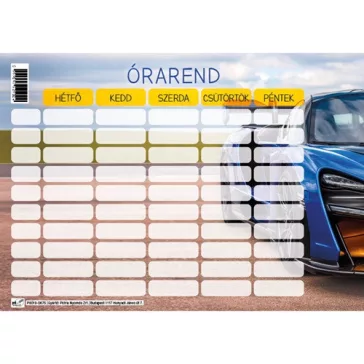 Órarend pd 165x117 mm vegyes