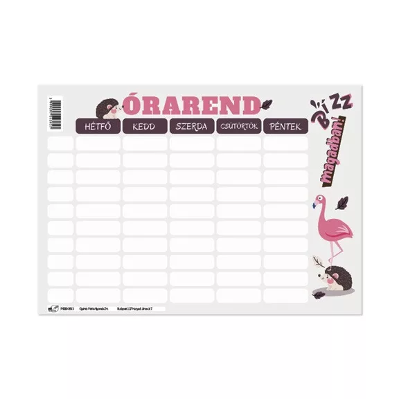 Órarend pd 165x117 mm Monsters