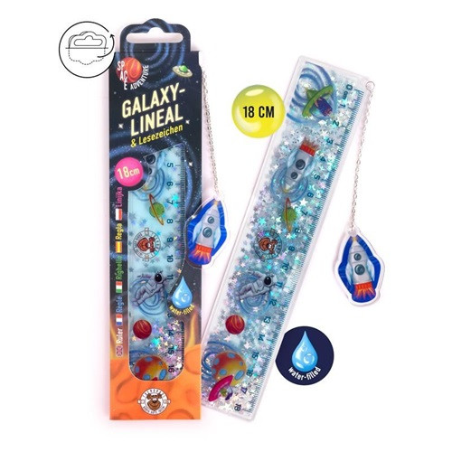 Vonalzó Trendhaus Space Adventure Galaxy könyvjelző funkcióval, 18 cm