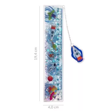   Vonalzó Trendhaus Space Adventure Galaxy könyvjelző funkcióval, 18 cm