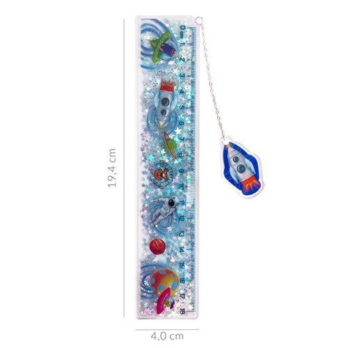 Vonalzó Trendhaus Space Adventure Galaxy könyvjelző funkcióval, 18 cm