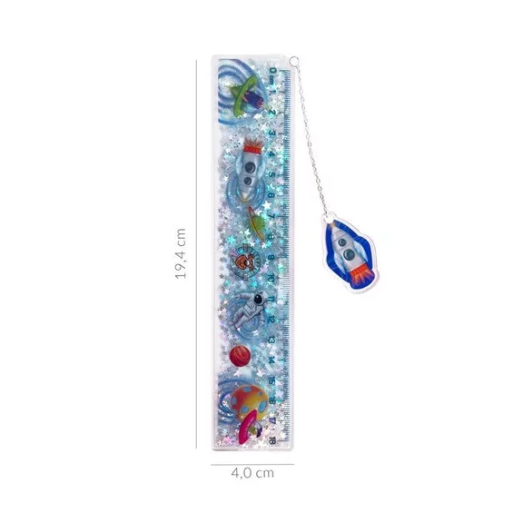 Vonalzó Trendhaus Space Adventure Galaxy könyvjelző funkcióval, 18 cm