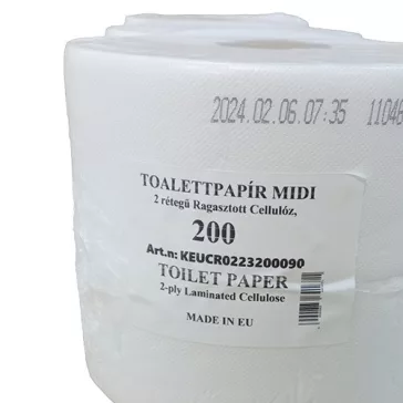   Toalettpapír Midi Jumbo 2 rétegű, 100% cellulóz 6 tekercs